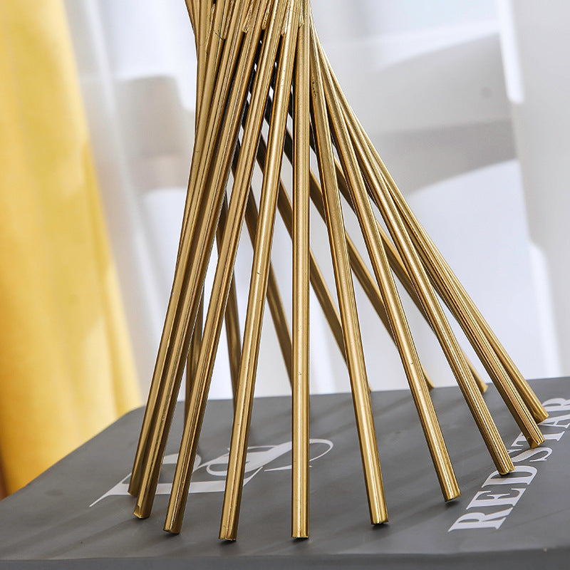 ANYHOUZ 34cm Crystal Ball Tabletop Home Decor Modern Art Living Room Display House Decorative Crafts Metal Ornaments