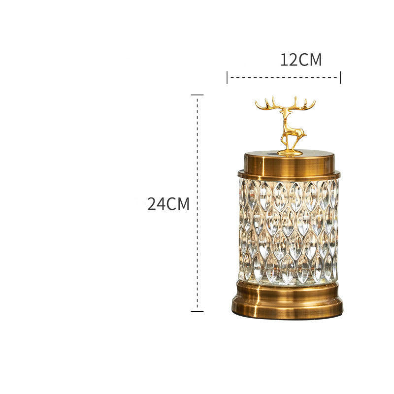 ANYHOUZ 24cm Glass Candy Jar Food Storage Tabletop Home Decor Modern Art Living Room Display with Lid