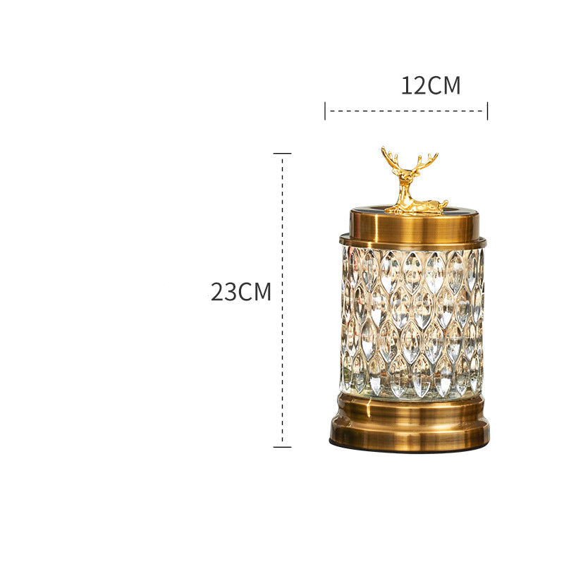 ANYHOUZ  23cm Glass Candy Jar Food Storage Tabletop Home Decor Modern Art Living Room Display with Lid