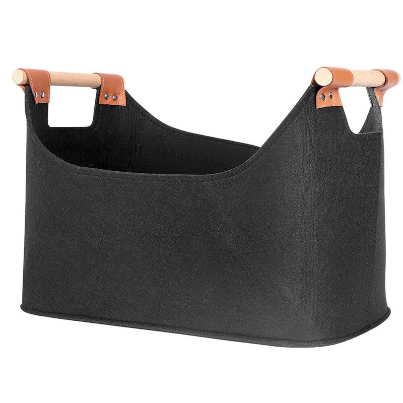 Anysort Storage Bag Black Basket Fire Wood Fruit Vegetable Flower Plant Organizing Rack Container