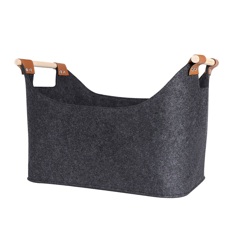 Anysort Storage Bag Gray Basket Fire Wood Fruit Vegetable Flower Plant Organizing Rack Container