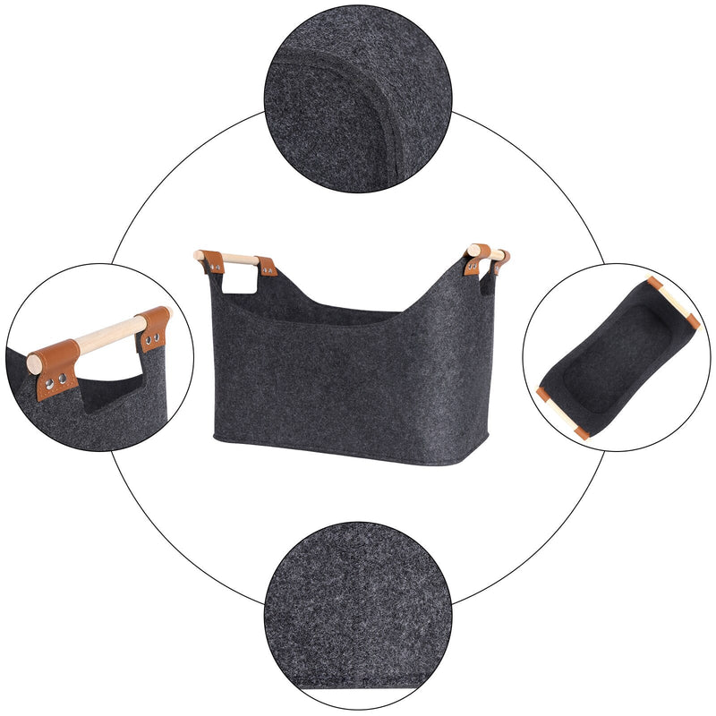 Anysort Storage Bag Black Basket Fire Wood Fruit Vegetable Flower Plant Organizing Rack Container