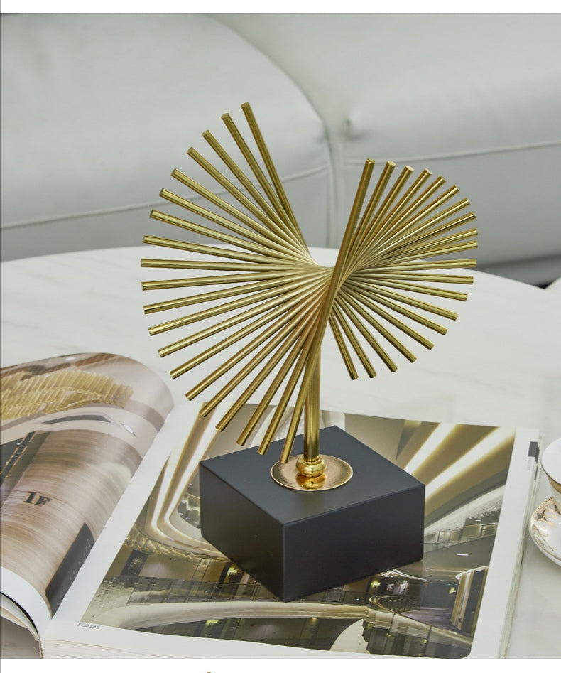 ANYHOUZ 27cm Luxury Gold Metal Tabletop Home Decor Modern Art Living Room Display House Decorative Crafts Metal Ornaments