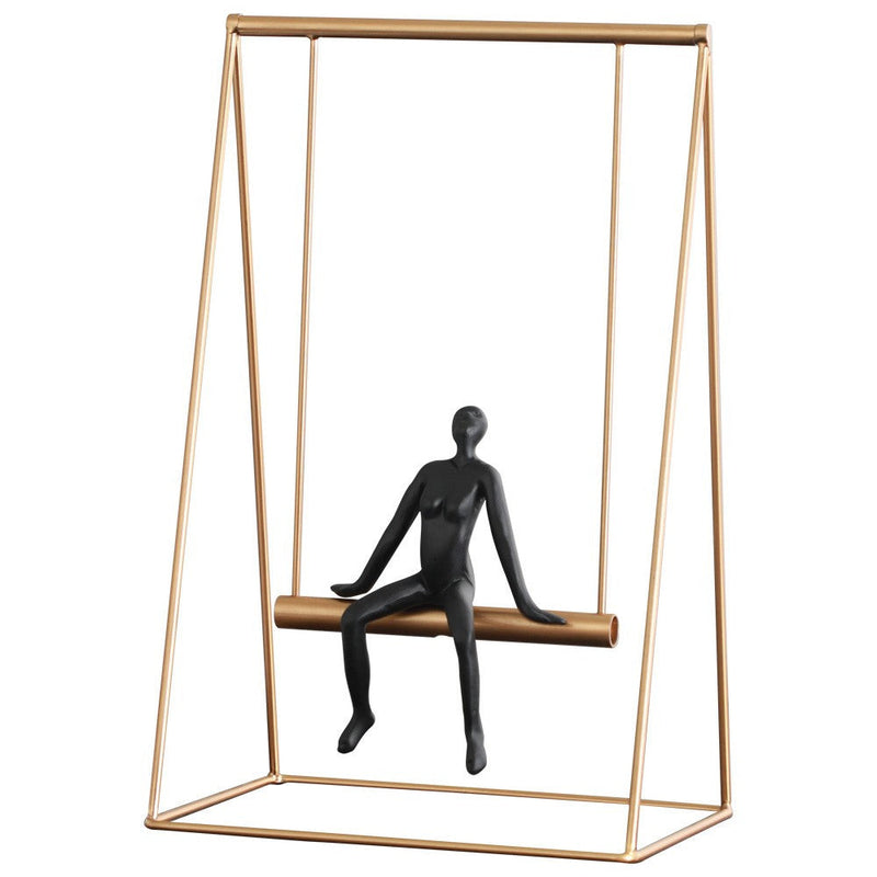 ANYHOUZ 31cm Swing Furnishing Articles Tabletop Home Decor Modern Art Living Room Display House Decorative Crafts Metal Ornaments