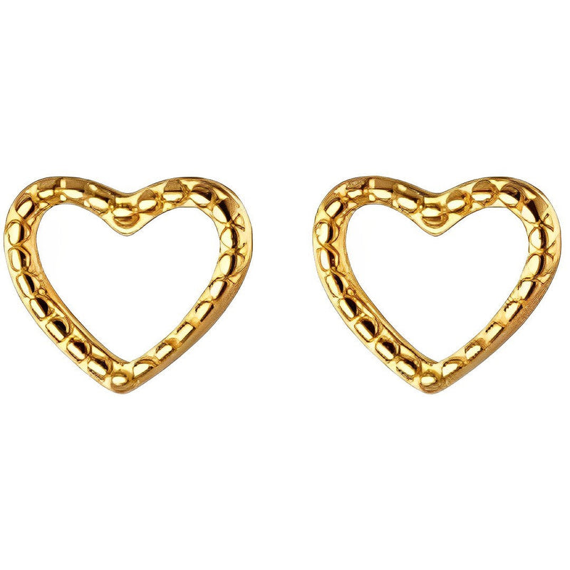 Anyluxe Fashion Earrings Heart Gold 925 Sterling Silver Minimalist Stud for Women Cute Teen Jewelry