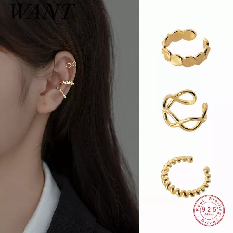 ANYCO Fashion Earrings Spring Gold 925 Sterling Luxury Zircon Simple Pendant Charm Stud for Women Jewelry Accessories