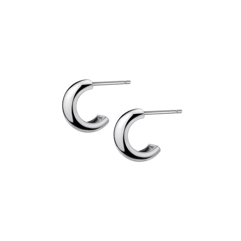 ANYCO Fashion Earrings Silver 925 Sterling Minimalist Glossy Statement Stud for Women Trend Mens Party Jewelry Accessories