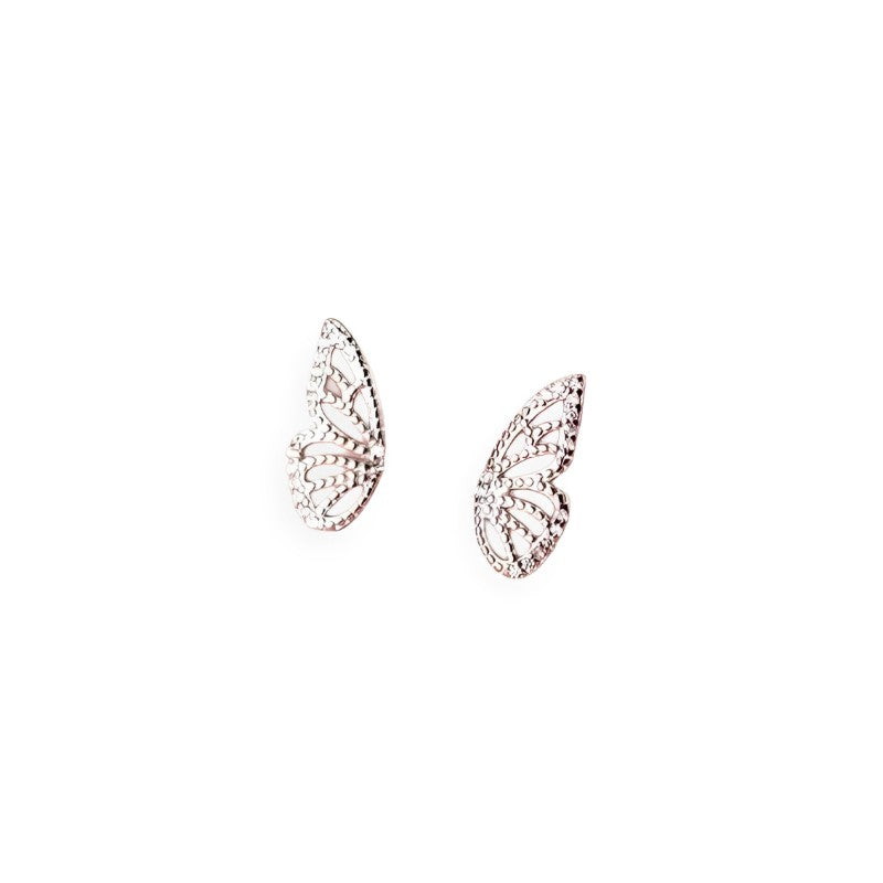 ANYCO  Fashion Earrings Silver 925 Sterling Romantic Butterfly Small Stud for Women Charm Jewelry Girl Gift