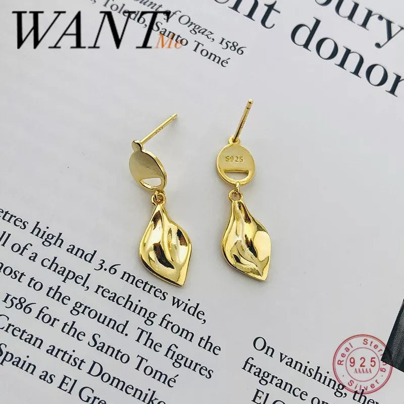 ANYCO Earrings Gold Plated Bohemian Irregular Geometric Punk Dangle Drop  For Women Girl Teen Fashion Stylish Accessories Jewelry Gifts