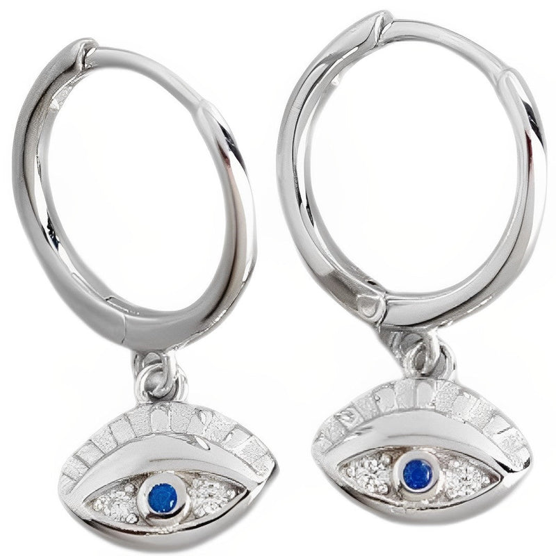 ANYCO Earrings Sterling Silver Blue Zircon Creative Eye Stud For Women Teen Girl Fine Perfect  Fashion Stylish Accessories Jewelry Gifts