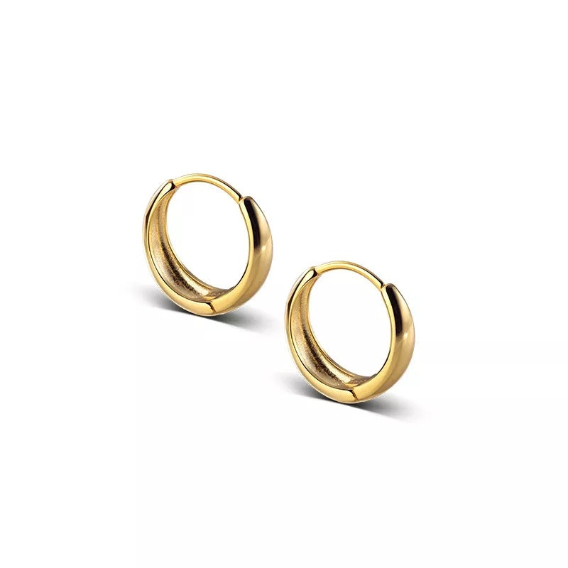 ANYCO Fashion Earrings Gold Simple Punk Circle Huggies Ear Buckle for Women Hip Hop Party Hoop Piercing Jewelry