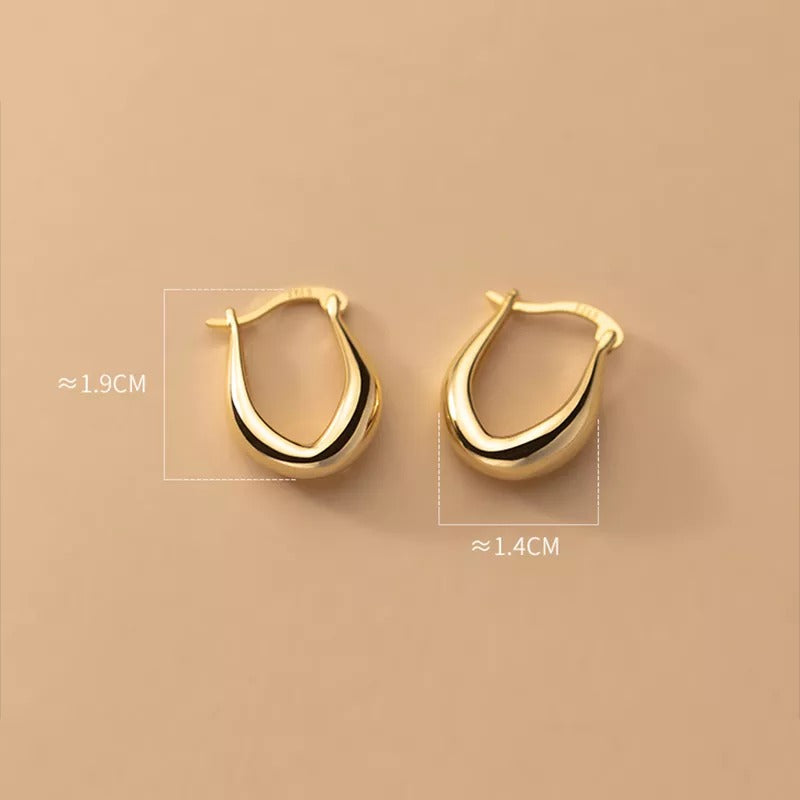 ANYCO Fashion Earrings 925 Sterling Gold Statement French Simple Rock for Women Unique Charm Gothic Hip Hop Piercing Jewelry