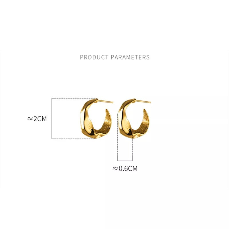 ANYCO Fashion Earrings Silver  925 Sterling Punk Bohemian Irregular Personality Wave Ear Hook for Women Earrings Jewelry