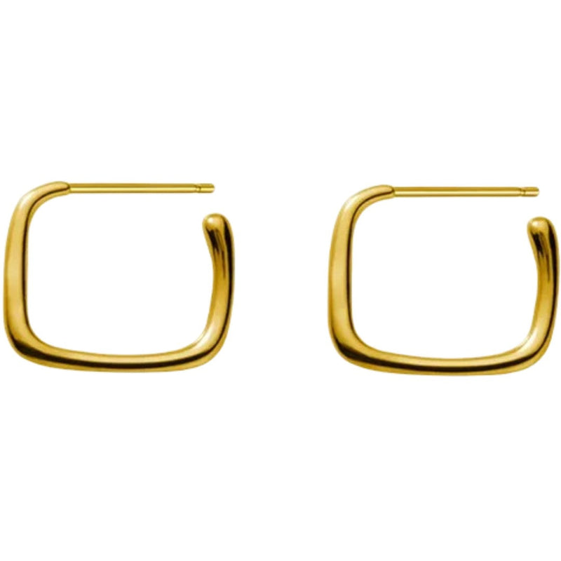 ANYCO Fashion Earrings Gold 925 Sterling Simple Geometric Square Stud for Women Jewelry