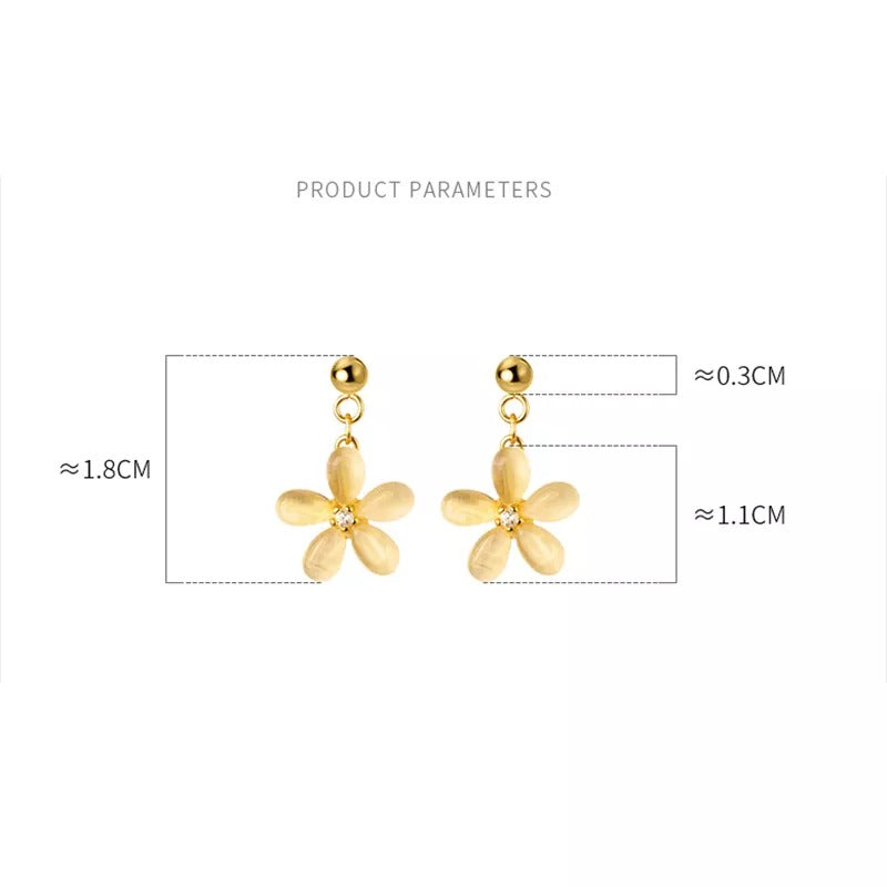 ANYCO 925 Silver Opal Zircon Flower Earrings – Sweet Pendant for Women