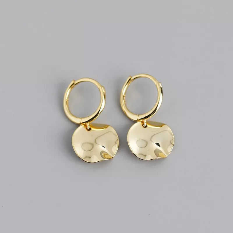 ANYCO Earrings Gold Plated Minimalist Geometric Round Uneven Stud For Women Teen Girl Elegant Perfect Fashion Stylish Accessories Jewelry Gifts