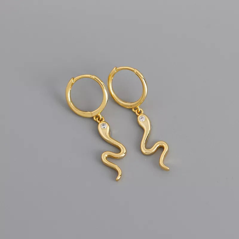 ANYCO Earrings Gold Plated Bohemian Animal Hanging Snake For Women Teen Girl Fine Fashion Stylish Accessories Jewelry Gifts