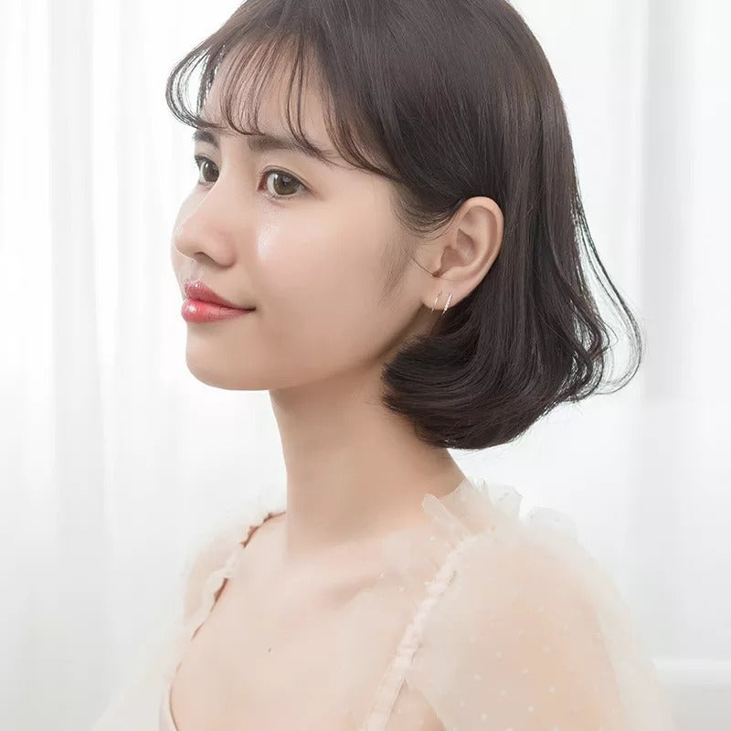 ANYCO Fashion Earrings Gold 925 Sterling Simple Spiral Wave Zircon Unique Stud for Women Chic Ear Clip Nose Piercing Jewelry