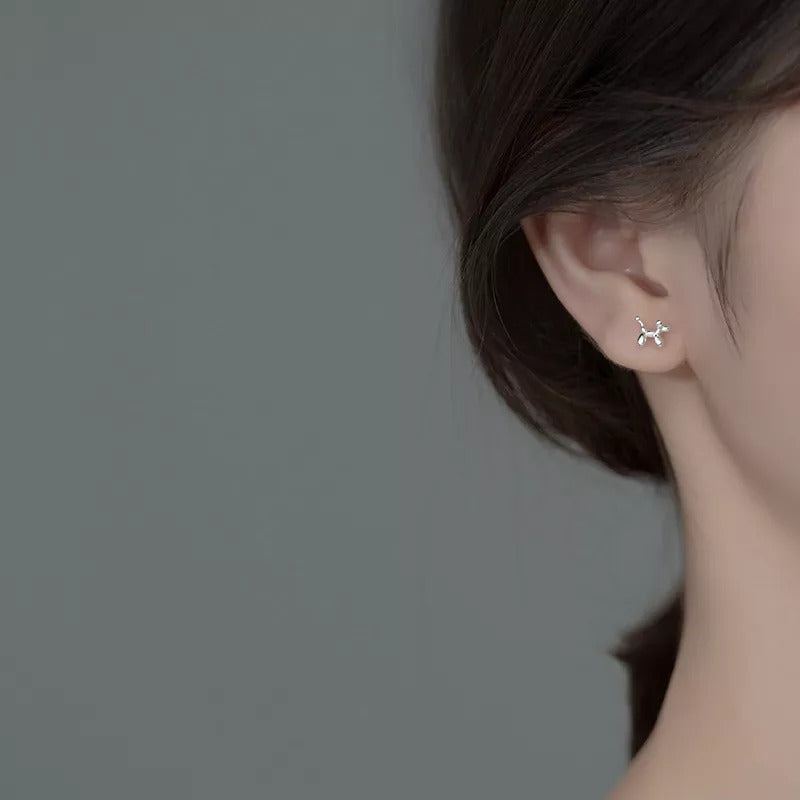 ANYCO Fashion Earrings Gold 925 Sterling Cute Cartoon Halloween Puppy Stud Minimalist Jewelry Women Accessories