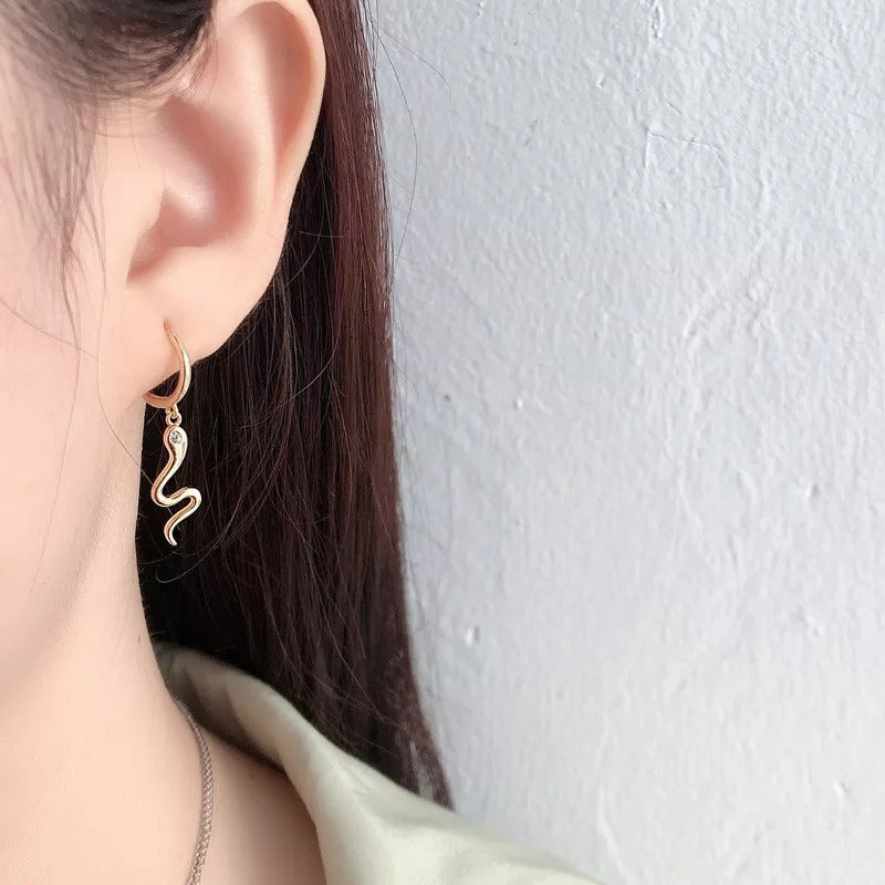 ANYCO Earrings Gold Plated Bohemian Animal Hanging Snake For Women Teen Girl Fine Fashion Stylish Accessories Jewelry Gifts