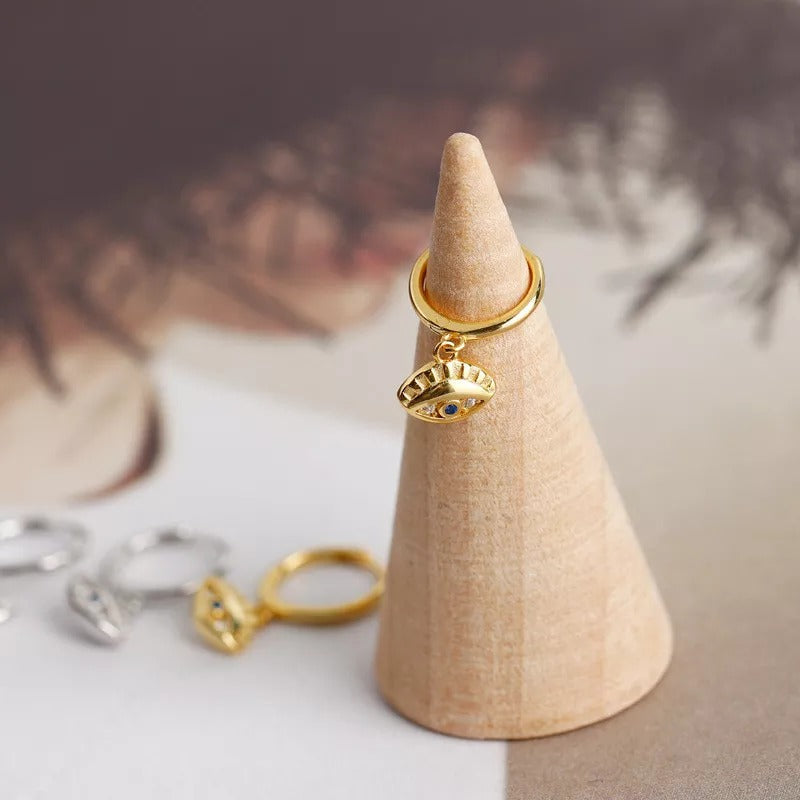 ANYCO Earrings Sterling Silver Blue Zircon Creative Eye Stud For Women Teen Girl Fine Perfect  Fashion Stylish Accessories Jewelry Gifts