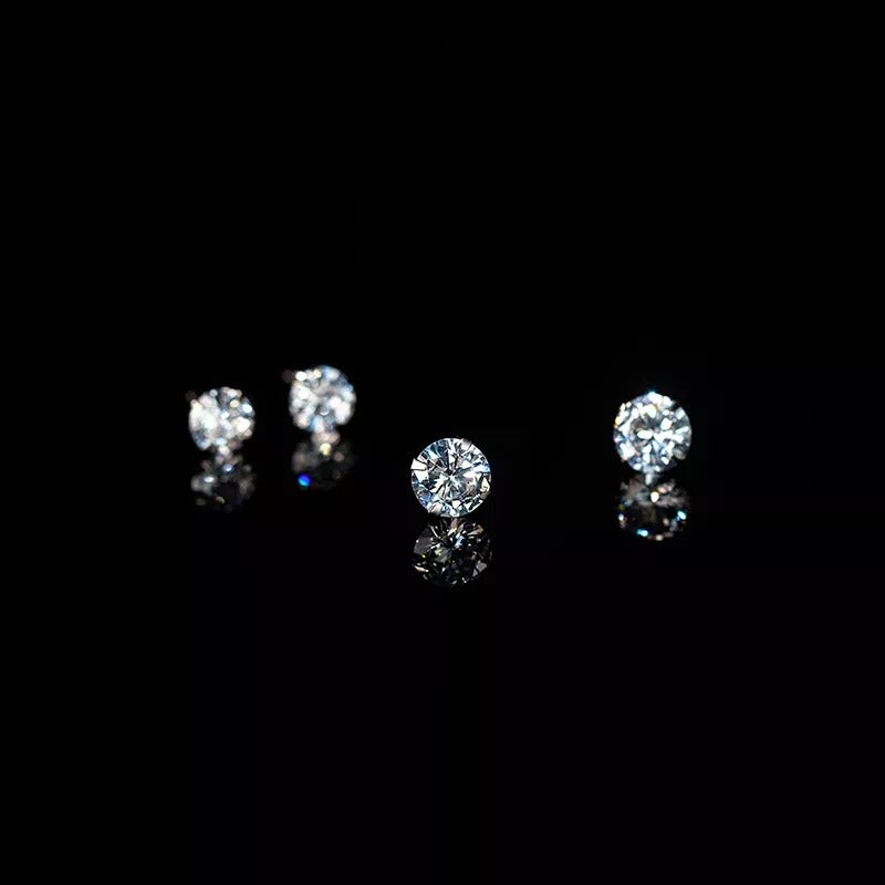 ANYCO Fashion Earrings 925 Sterling Silver Simple Luxury Zircon Mini Small Stud for Women Body Piercing Jewelry Accessories 4MM