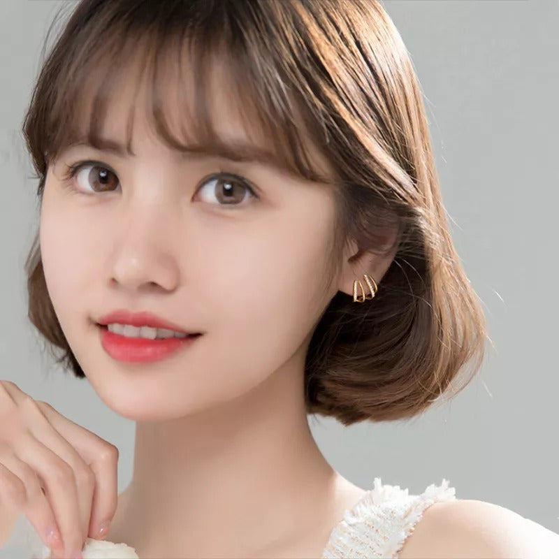 ANYCO Fashion Earrings Sterling Silver Luxury Creative Pave Zircon Claw Stud Party Jewelry Gift for Women