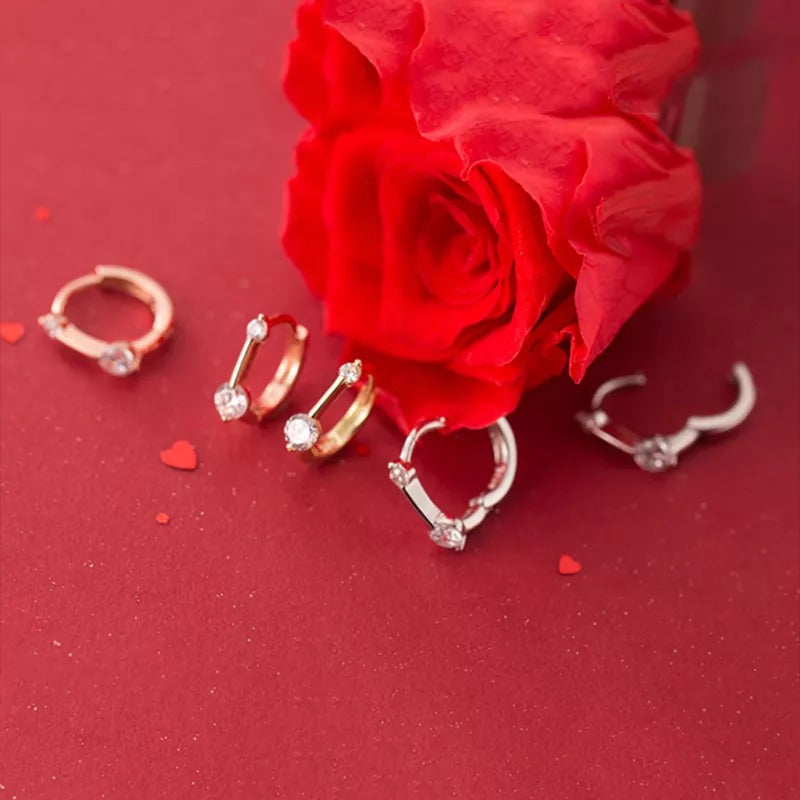 ANYCO Fashion Earrings Sterling Silver Minimalism Geometric Strips Zircon Mini Small Stud for Women Teen Unisex Jewelry Gifts