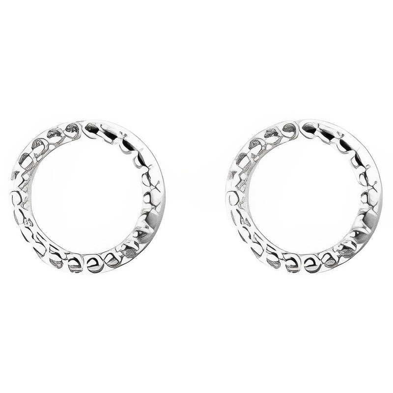 ANYCO Fashion Earrings Round Silver 925 Sterling Silver Minimalist Round Stud for Women Cute Teen Jewelry