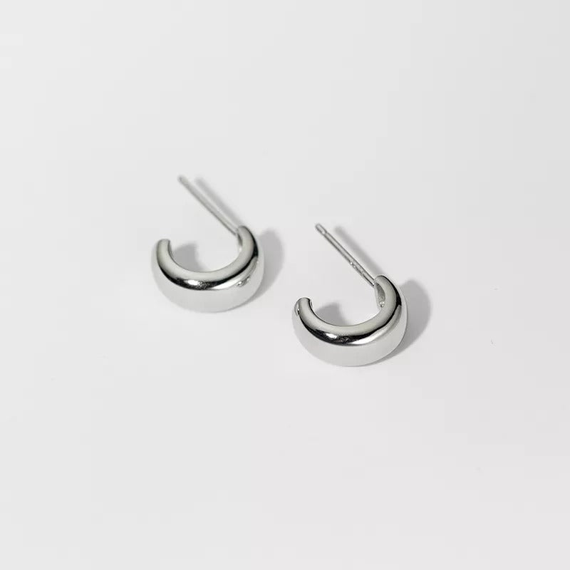 ANYCO Fashion Earrings Silver 925 Sterling Minimalist Glossy Statement Stud for Women Trend Mens Party Jewelry Accessories