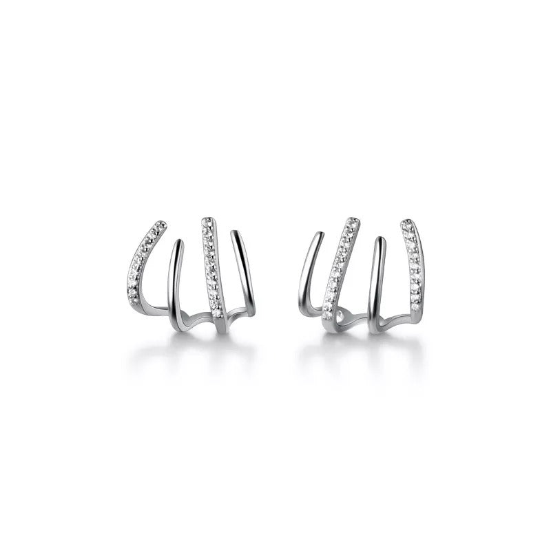 ANYCO Fashion Earrings Sterling Silver Luxury Creative Pave Zircon Claw Stud Party Jewelry Gift for Women