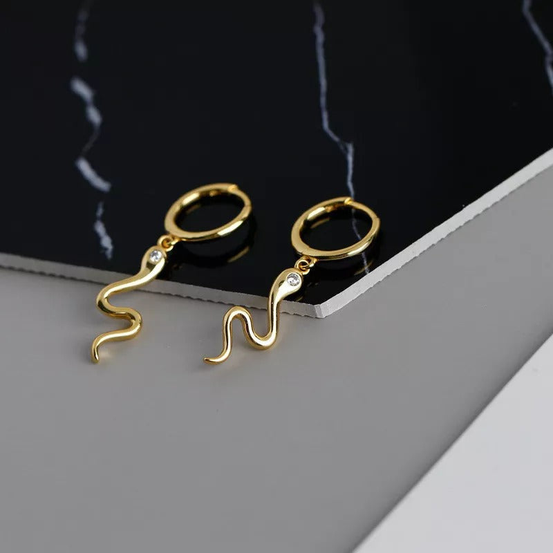 ANYCO Earrings Gold Plated Bohemian Animal Hanging Snake For Women Teen Girl Fine Fashion Stylish Accessories Jewelry Gifts