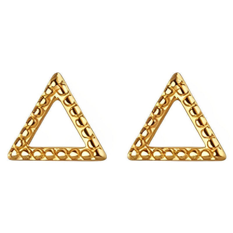 Anyluxe Gold 925 Triangle Earrings – Cute Minimalist Stud for Women & Teen Jewelry