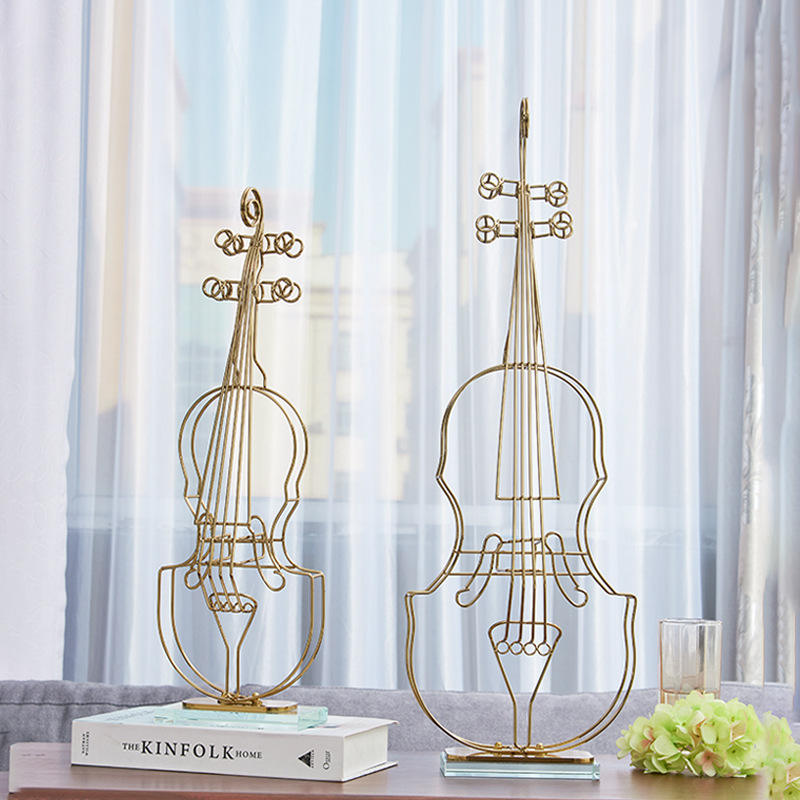 Anyhouz 64cm Violin Sculpture Instrument Tabletop Home Decor