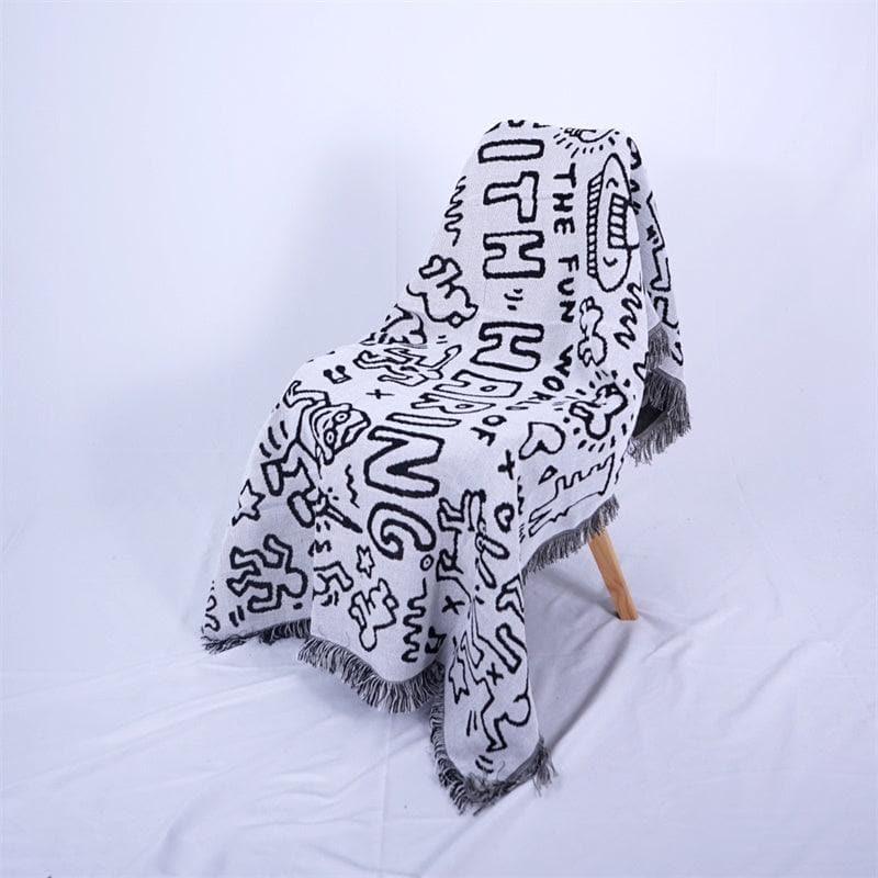 Anycozy Jacquard Graffiti Throw Blanket Sofa Bed Cover Tapestry