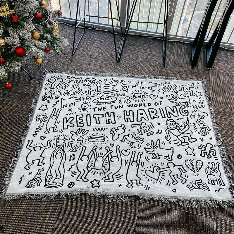 Anycozy Jacquard Graffiti Throw Blanket Sofa Bed Cover Tapestry
