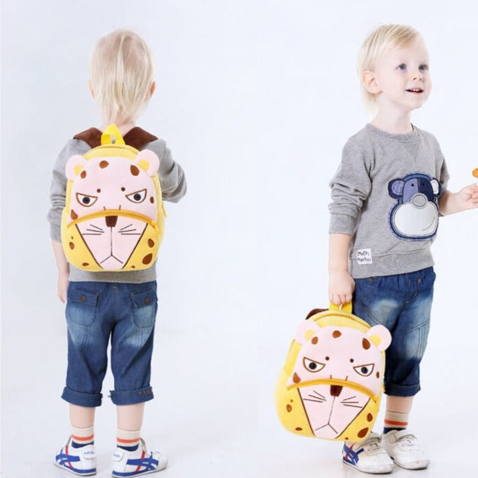 ANYKIDZ 3D Yellow Leopard Kids School Backpack Cute Cartoon Animal Style Children Toddler Plush Bag Perfect Accessories For Boys and Girls