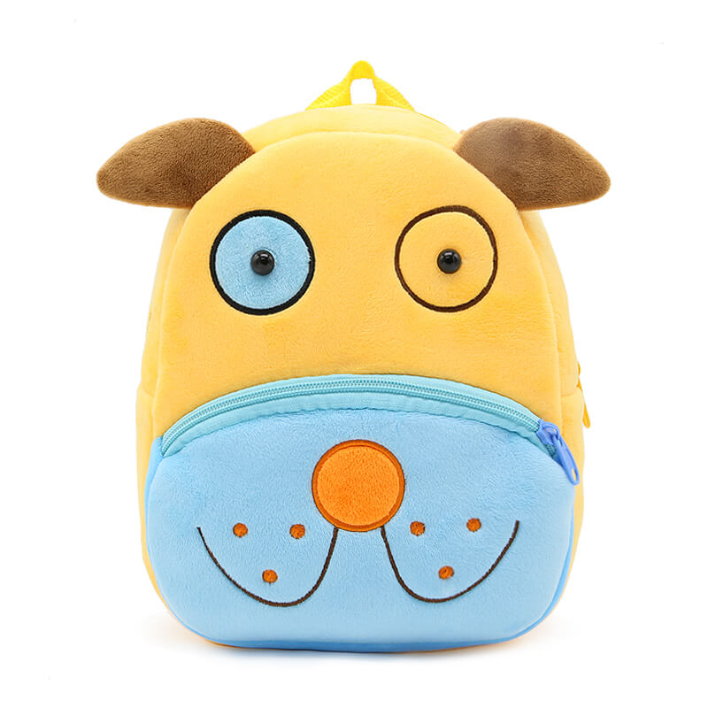 ANYKIDZ 3D Yellow Dog Kids School Backpack Cute Cartoon Animal Style Children Toddler Plush Bag Perfect Accessories For Boys and Girls