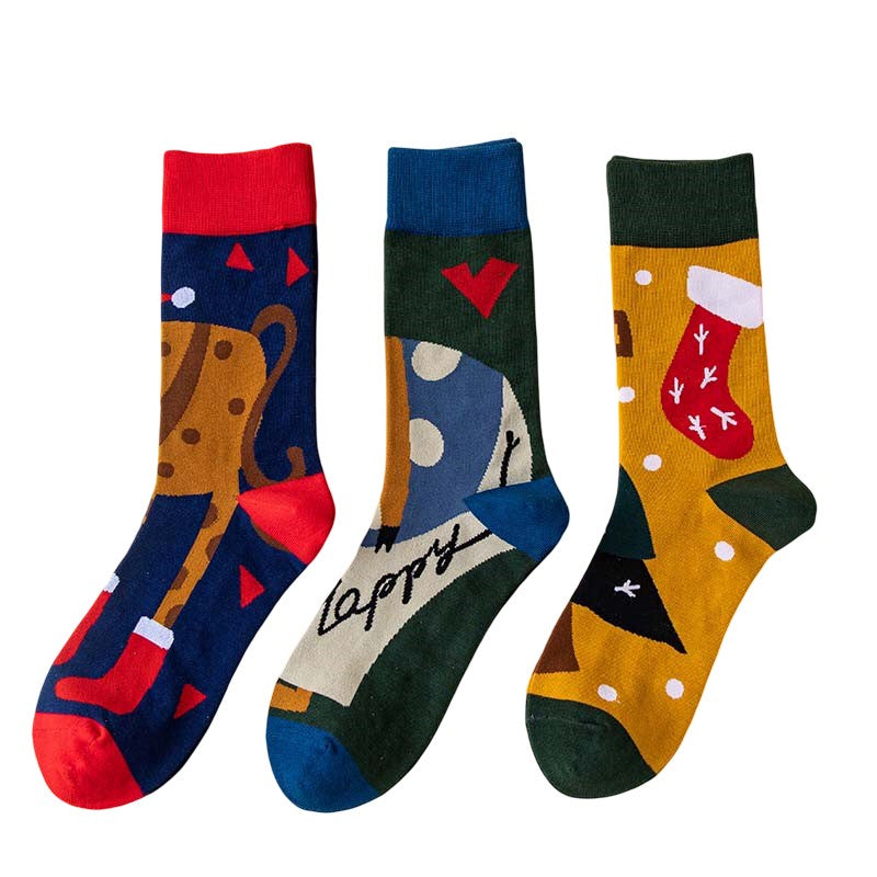 Anyfootwear 3 Pairs Women’s Symbolic Holiday Cotton Socks Funny Gift Party