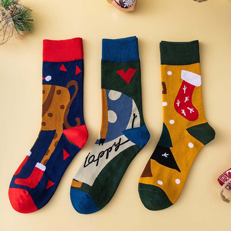 Anyfootwear 3 Pairs Women’s Symbolic Holiday Cotton Socks Funny Gift Party