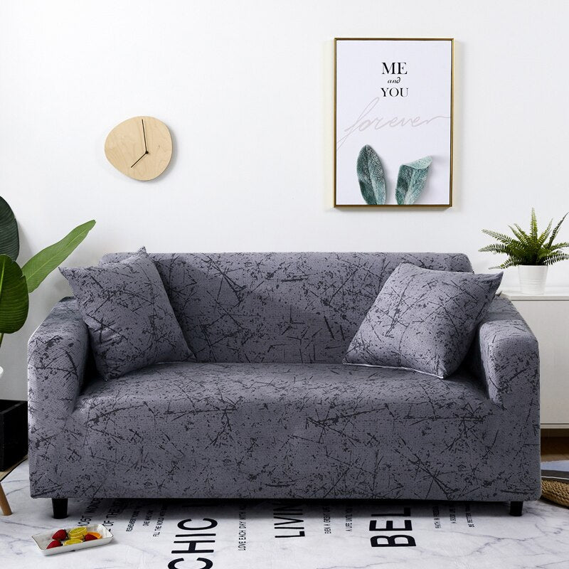Anyseat 4 Seater Sofa Cover Marble Gray Style and Protection For Living Room Sofa Chair Elastic Stretchable Slipcover