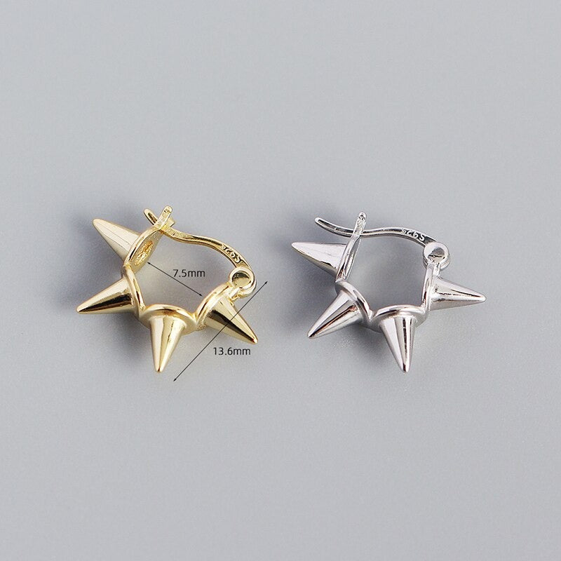 ANYCO Buckle Earrings Punk Minimalist Rivets Ear Buckle Women Men Hip Hop Rock Jewelry Sterling Silver
