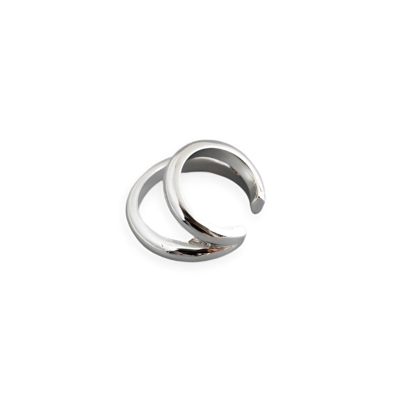 ANYCO Earrings Minimalist Double Punk Gothic Ear Clip Women Men Hip Hop Ear Cuff Jewelry Sterling Silver