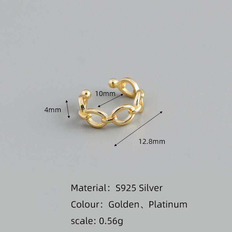 ANYCO Stud Earrings Minimalist Chain Hoop Earrings For Women Trendy Jewelry Sterling Silver