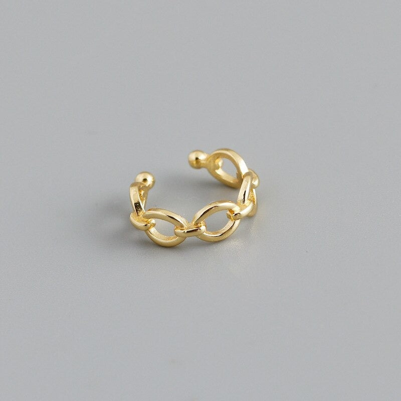 ANYCO Stud Earrings Minimalist Chain Hoop Earrings For Women Trendy Jewelry Gold