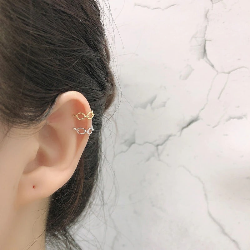 ANYCO Stud Earrings Minimalist Chain Hoop Earrings For Women Trendy Jewelry Gold