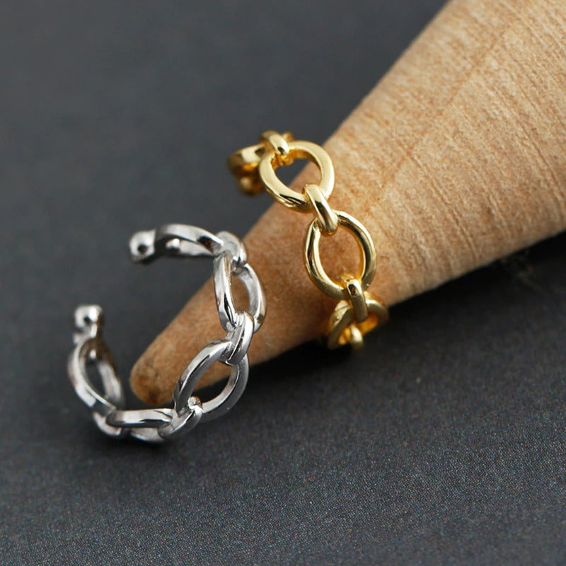 ANYCO Stud Earrings Minimalist Chain Hoop Earrings For Women Trendy Jewelry Gold