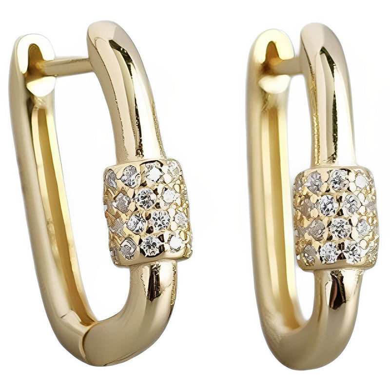 ANYCO Fashion Earrings  Punk Goth Lock Ear Buckle Trendy Hoop For Women Fine Jewelry Gold