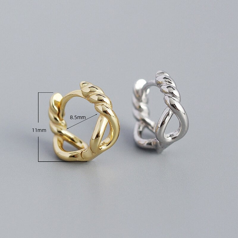 ANYCO Hoop Earrings Unique Twist Hollow Huggies Minimalist Bohemian Hip Hop Gothic For Women Party Jewelry Gold