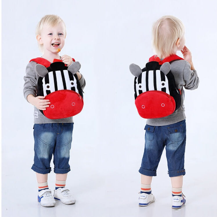 ANYKIDZ  3D Black Zebra Kids School Backpack Cute Cartoon Animal Style Children Toddler Plush Bag Perfect Accessories For Baby Girls and Boys